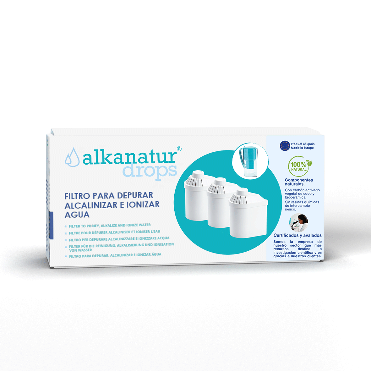 pack recambio filtros agua alkanatur  para agua sana